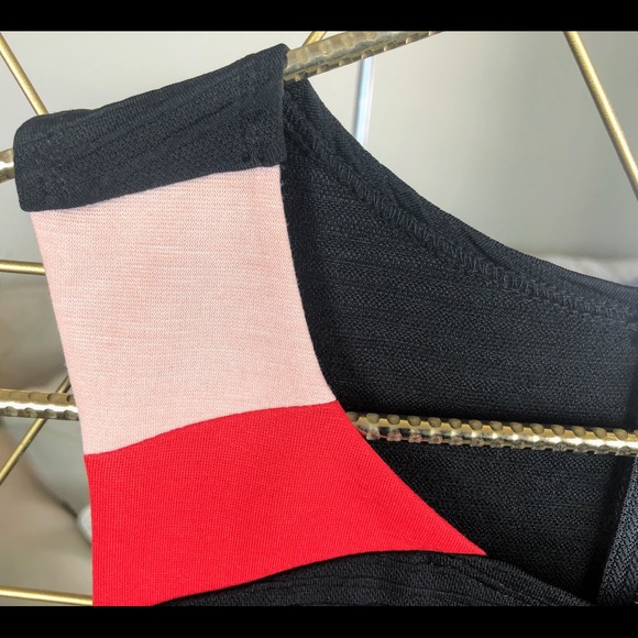 NWT Anthropologie Sanctuary Textured Color Block Asymmetrical Dress Size L - Picture 4 of 14